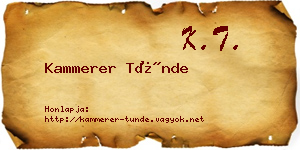 Kammerer Tünde névjegykártya
